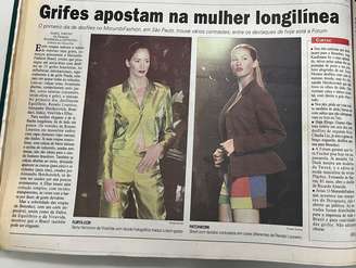 1ª matéria do Morumbi Fashion, publicada no DGABC, em 24 de julho de 1996 (Reprodução)