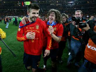 Piqué foi campeão do mundo em 2010 com a Espanha