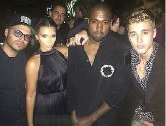 <p>Cantor postou foto ao lado de Kim Kardashian e Kanye West</p>