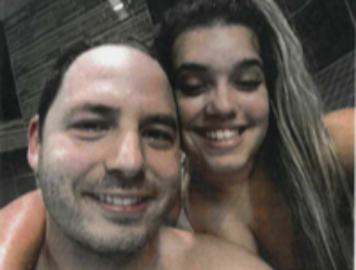 Brendan e a brasileira Juliana Magalhães em foto publicada por ela nas redes sociais