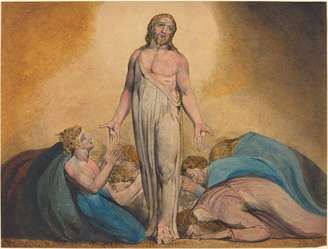 Cristo aparecendo aos seus discípulos após a ressurreição, por volta de 1795, do artista William Blake
