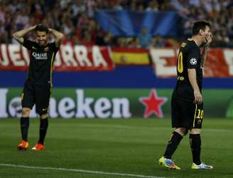 Lionel Messi lamenta gol do Atlético de Madrid