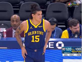 Gui Santos faz sua estreina na NBA pelo Warriors