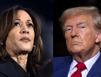 Montagem: Kamala Harris e Donald Trump, candidatos à Presidência dos Estados Unidos.