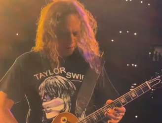 Kirk Hammett é criticado por fãs de Taylor Swift após usar camiseta polêmica