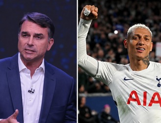 Flávio Bolsonaro (PL), candidato à Presidência da República, e jogador Richarlison