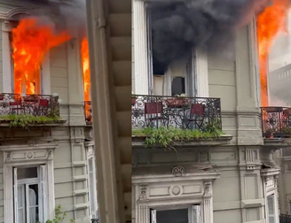 Incêndio no bairro de San Nicolás , na capital da Argentina 