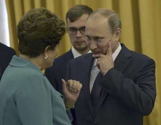 <p>Presidente Dilma Rousseff cumprimenta o presidente russo, Vladimir Putin</p>