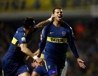 Ramon Dario Abila comemora gol do Boca contra o Alianza Lima