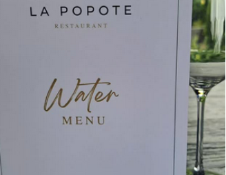 O cardápio só de águas conta com sete rótulos