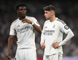 Federico Valverde e Tchouaméni em partida contra o Girona, em abril 