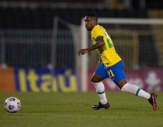 Malcom em jogo com a camisa da Seleção Brasileira Reprodução/Twittter CBF