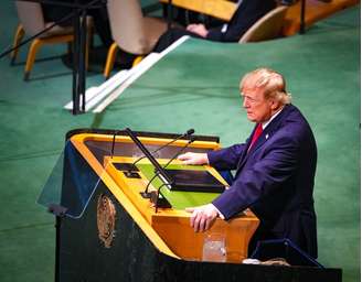 Donald Trump durante discurso na Assembleia Geral da ONU 