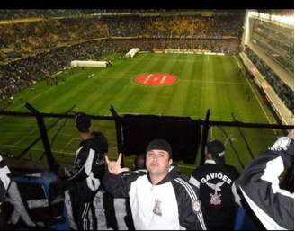 Fabio durante o primeiro jogo da final da Libertadores em 2012, na Bombonera (Foto: Arquivo pessoal)