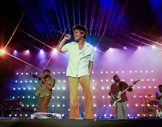 Bruno Mars durante a apresentação no festival The Town.
