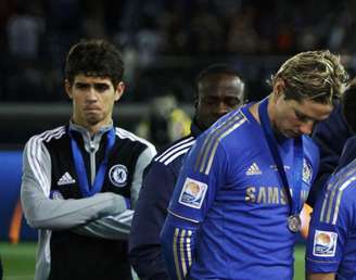 Oscar, um dos quatro brasileiros do Chelsea, mostrou tristeza pela derrota