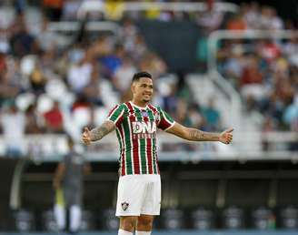 Luciano, jogador do Fluminense, comemora seu gol durante partida contra o Atlético-MG, válida pela trigésima rodada do Campeonato Brasileiro 2018.