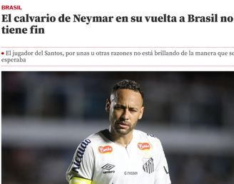 Jornal Mundo Deportivo criticou performance de Neymar
