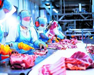 Fábrica de processamento de suínos no Paraná