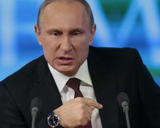 Putin fala durante entrevista coletiva anual, em Moscou