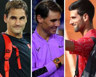 Roger Federer, Rafael Nadal e Novak Djokovic disputam o título de melhor da história no tênis