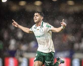 Ramon Sosa (Palmeiras) celebrando seu gol contra o Remo, no dia 10.05.2026. 
