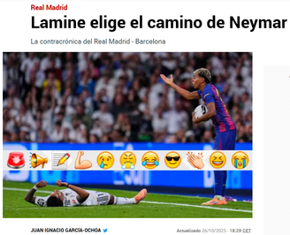Jornal espanhol criticou atuação de Yamal no El Classico