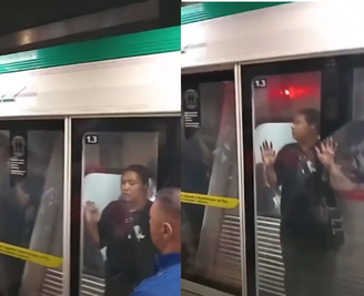 Mulher ficou presa entre a porta de segurança e o vagão do trem