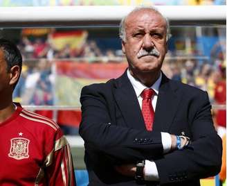 Técnico da seleção da Espanha, Vicente Del Bosque, durante partida da Copa do Mundo. 23/06/2014
