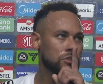 Neymar pede silêncio para torcedor do Santos