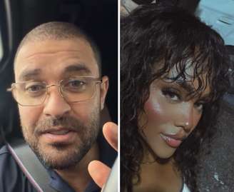 Os cantores Diogo Nogueira e Wic Tavares em imagens publicadas em seus respectivos perfis de Instagram
