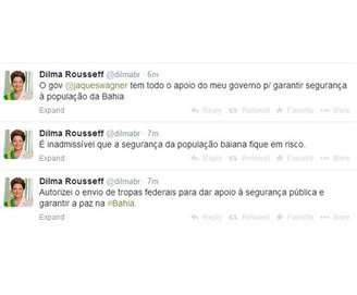 A presidente Dilma afirmou que vai ajudar o governador Jacques Wagner no combate à violência na Bahia