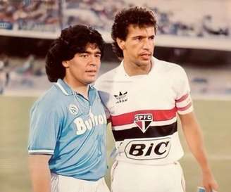 Maradona e Careca jogaram juntos no Napoli (Reprodução/Instagram @saopaulofc)