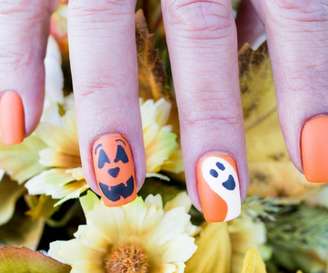 Abóboras e fantasmas são clássicos das unhas de Halloween – Shutterstock