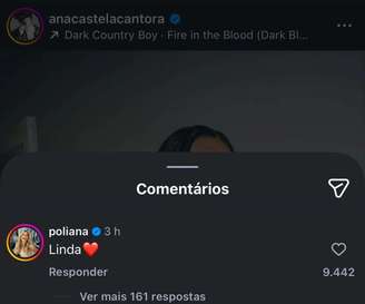 Poliana Rocha deixa comentário em foto de Ana Castela.