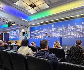 Bruno Guimarães concede entrevista coletiva antes de treino da seleção brasileira - 8.jun.2026