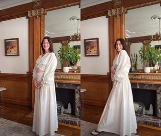 Anne Hathaway mostra a barriga da gravidez em vídeo postado nas redes sociais