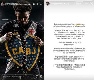 Imagem e pronunciamento publicados por Thiago Mendes em suas redes.