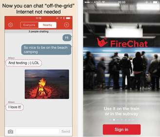<p>FireChat funciona em aparelhos da Apple com iOS 7</p>