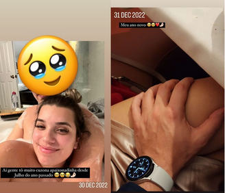 Fotos que Juliana postou nos dias 30 e 31 de dezembro de 2022; Christine foi morta em fevereiro de 2023