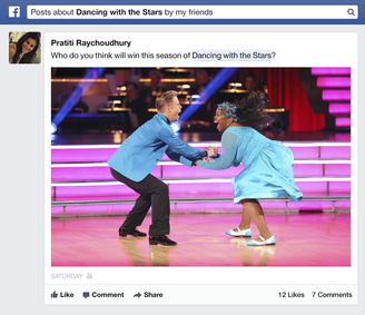 Busca agora permite encontrar atualizações a partir de pesquisas como "posts sobre Dancing with the Stars dos meus amigos"