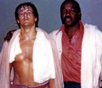 Tony Burton ao lado de SIlvester Stallone, astro da franquia "Rocky"