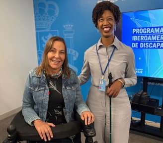 Mara Gabrilli, senadora, e Isadora Nascimento, secretária nacional da Pessoa com Deficiência, na ONU (NY/EUA).
