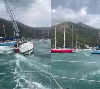 Vídeos mostram ventos arrastando embarcações em Ubatuba e em Ilhabela, no litoral norte de SP