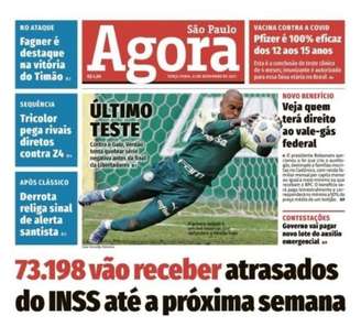 Capa do jornal Agora São Paulo; publicação do Grupo Folha é voltado para as classes C e D