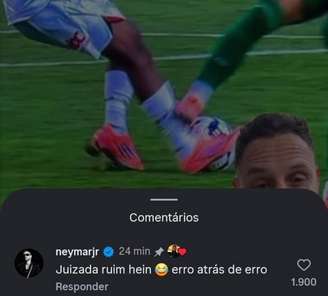 Neymar comenta atuação da arbitragem em São Paulo x Palmeiras: ‘Erro atrás de erro’