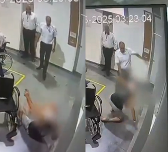 A câmera de segurança registrou o ocorrido