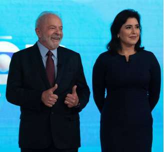 Lula e Simone Tebet durante debate antes do primeiro turno