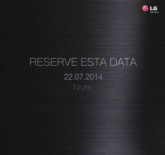 Convite da LG enviado à imprensa brasileira para reservar a data