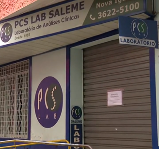 Fachada do laboratório privado PCS Lab Salem, em Nova Iguaçu (RJ), contratado emergencialmente em dezembro de 2023 pela Secretaria da Saúde do Estado.    